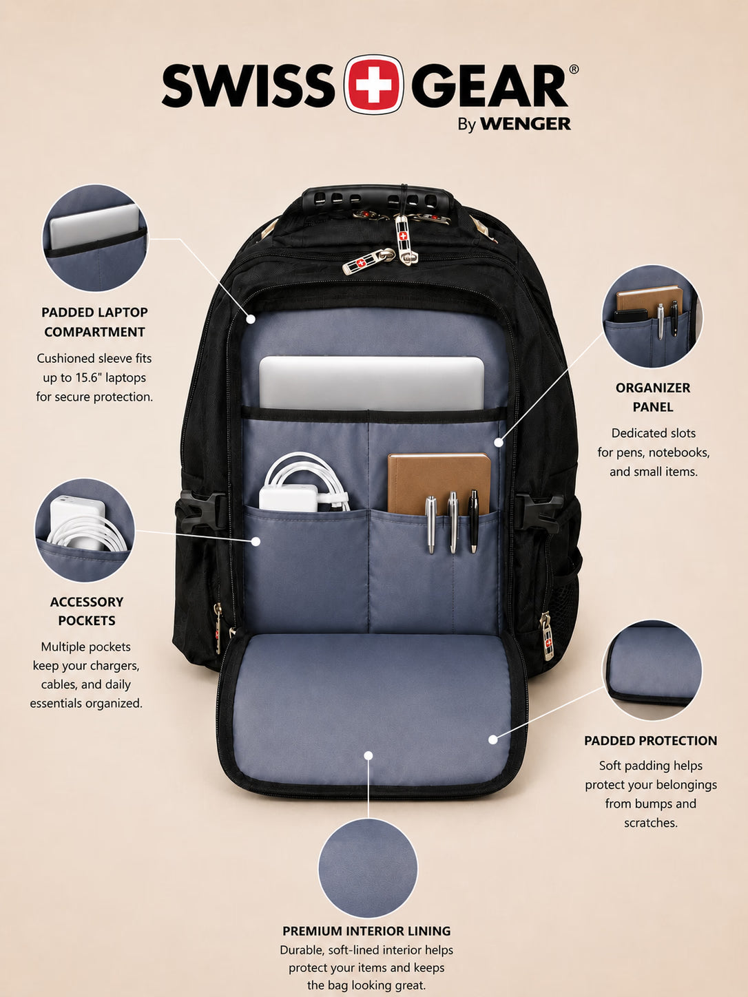 SwissGear Everyday Backpack – Black – view 11