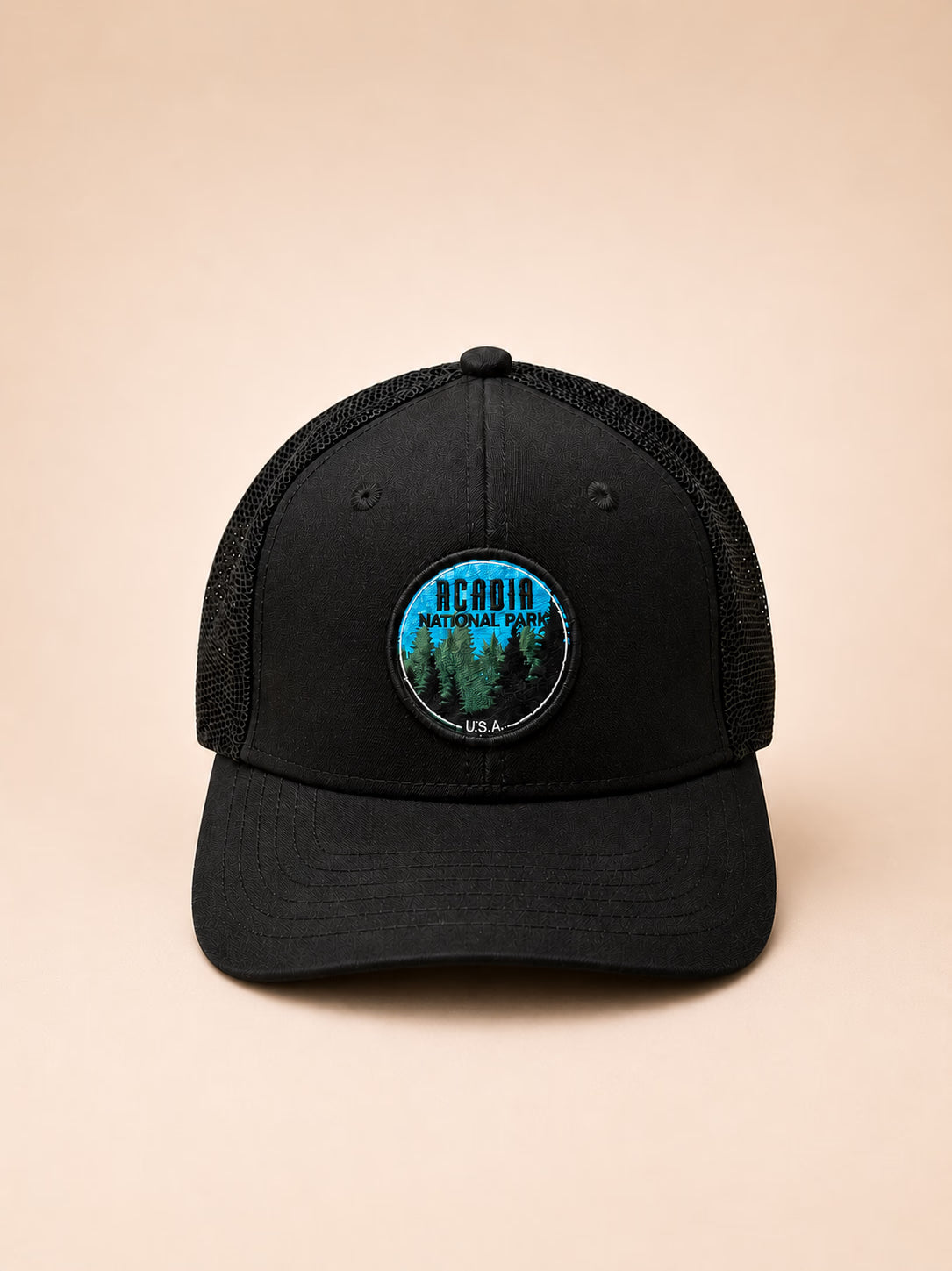 Acadia National Park Black Trucker Cap