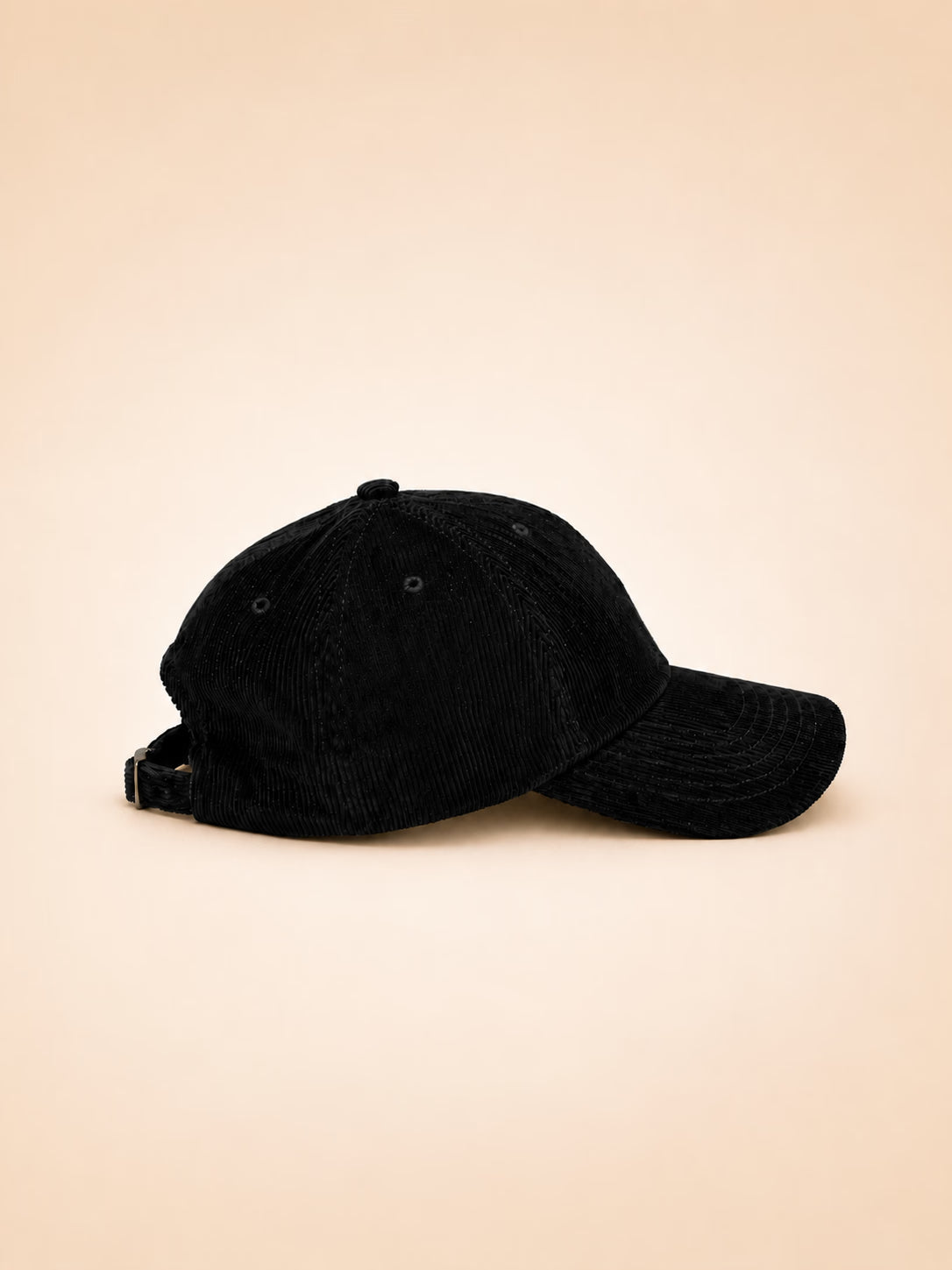 Corduroy Black Baseball Cap