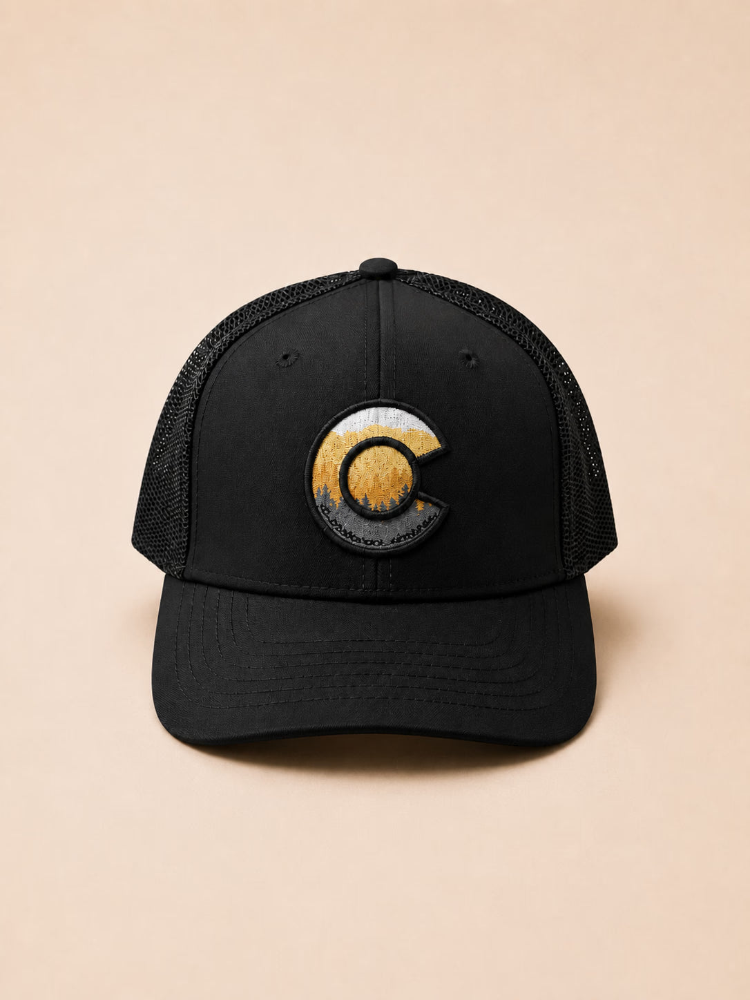 C Logo Black Trucker Cap – Movana Pakistan