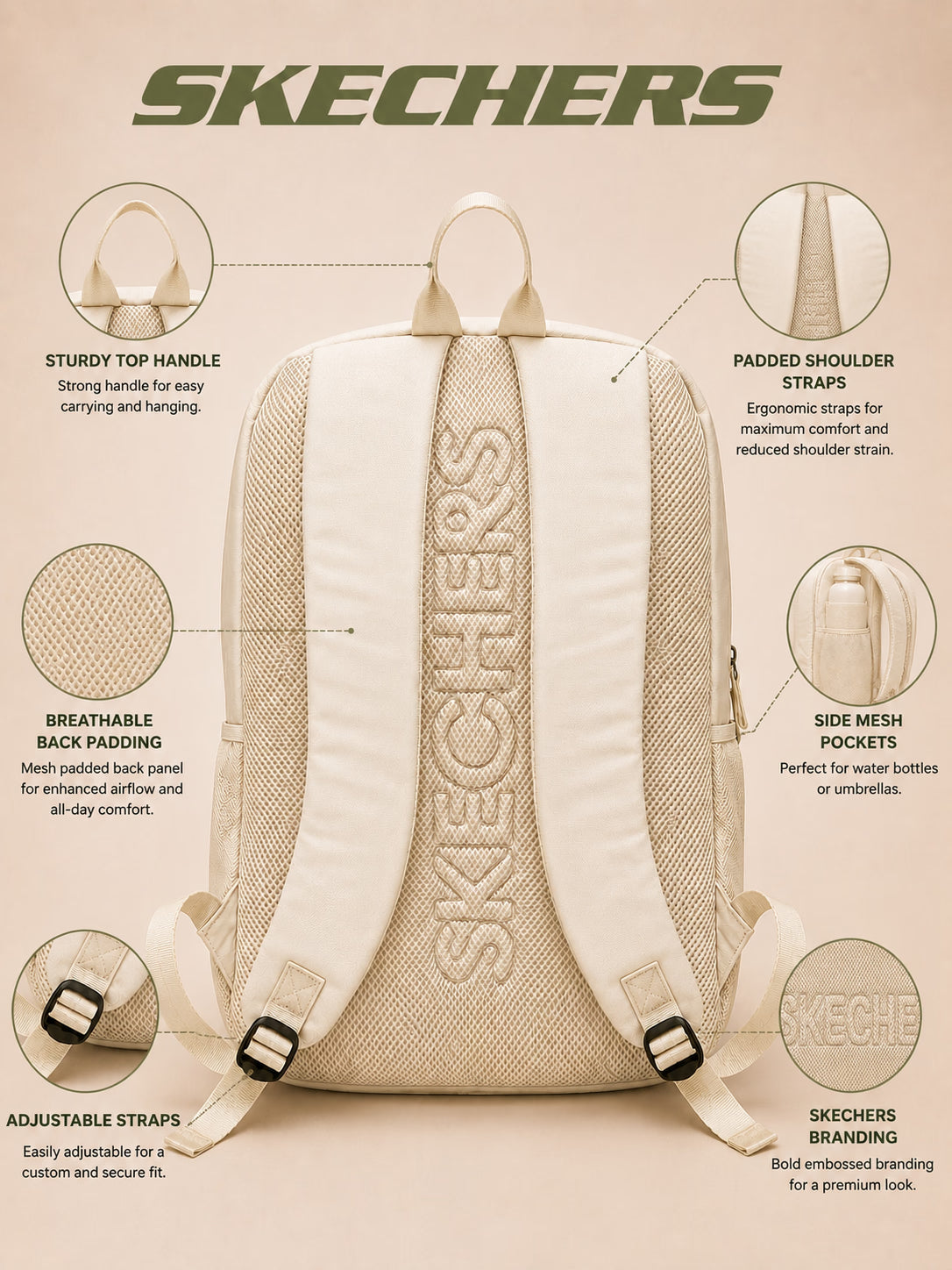 Skechers Everyday Backpack – Off White – view 8