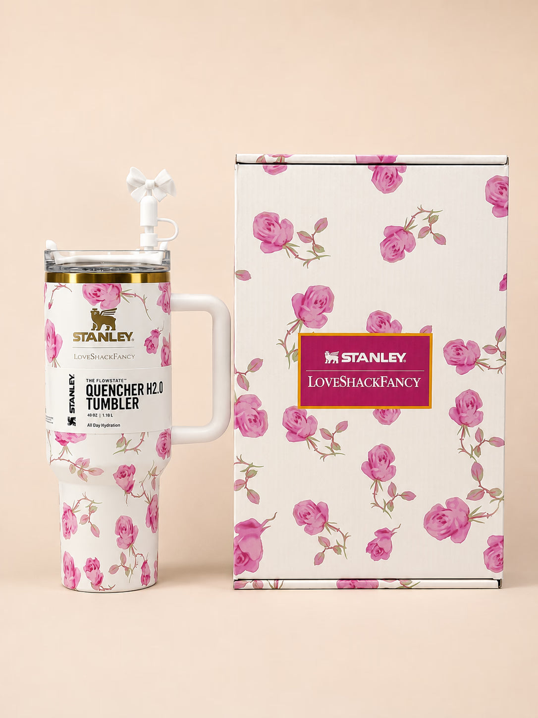 Stanley Floral Tumbler Gift Box Pink Floral White