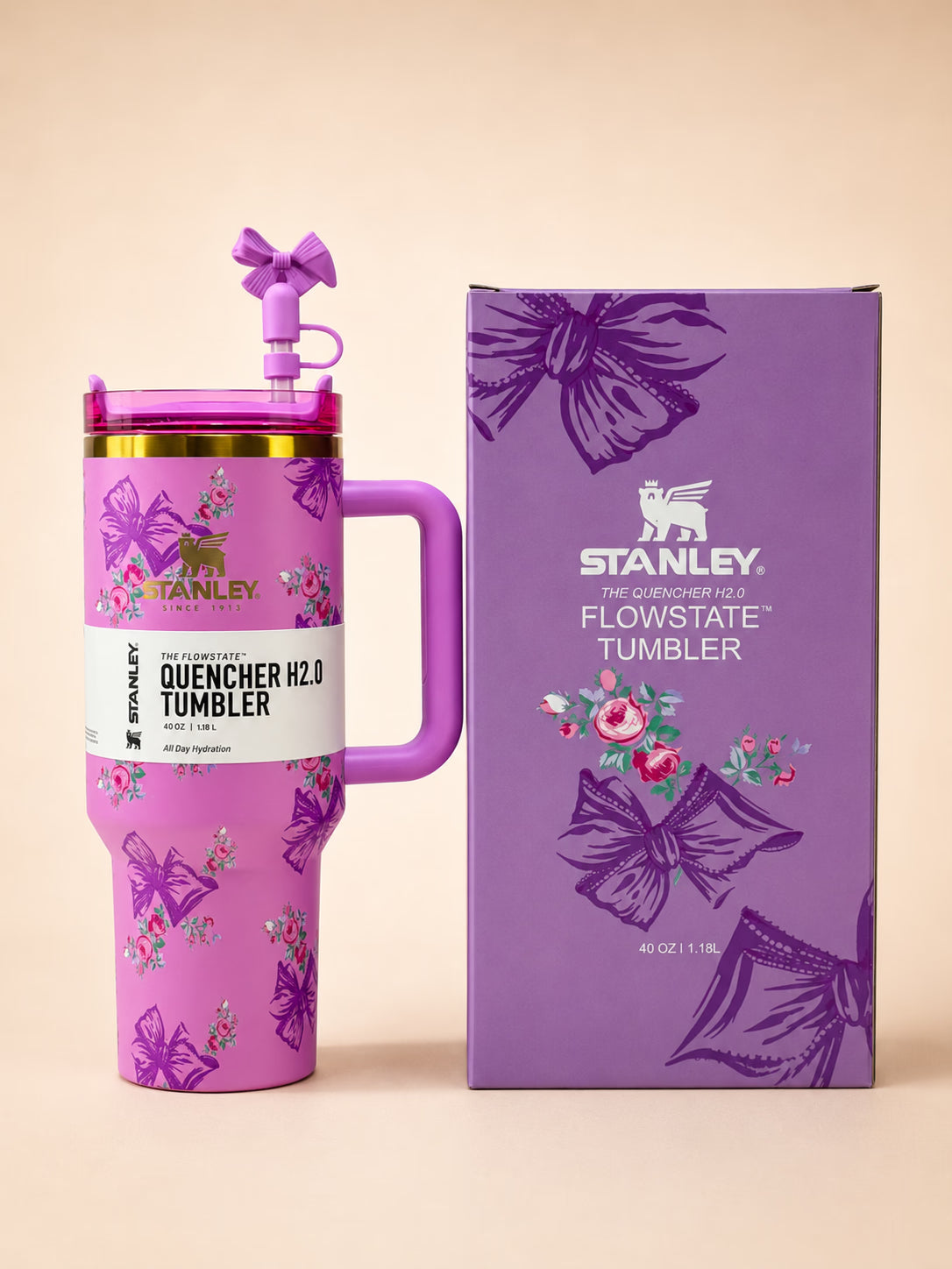 Stanley Floral Bow Tumbler Floral Purple Bow