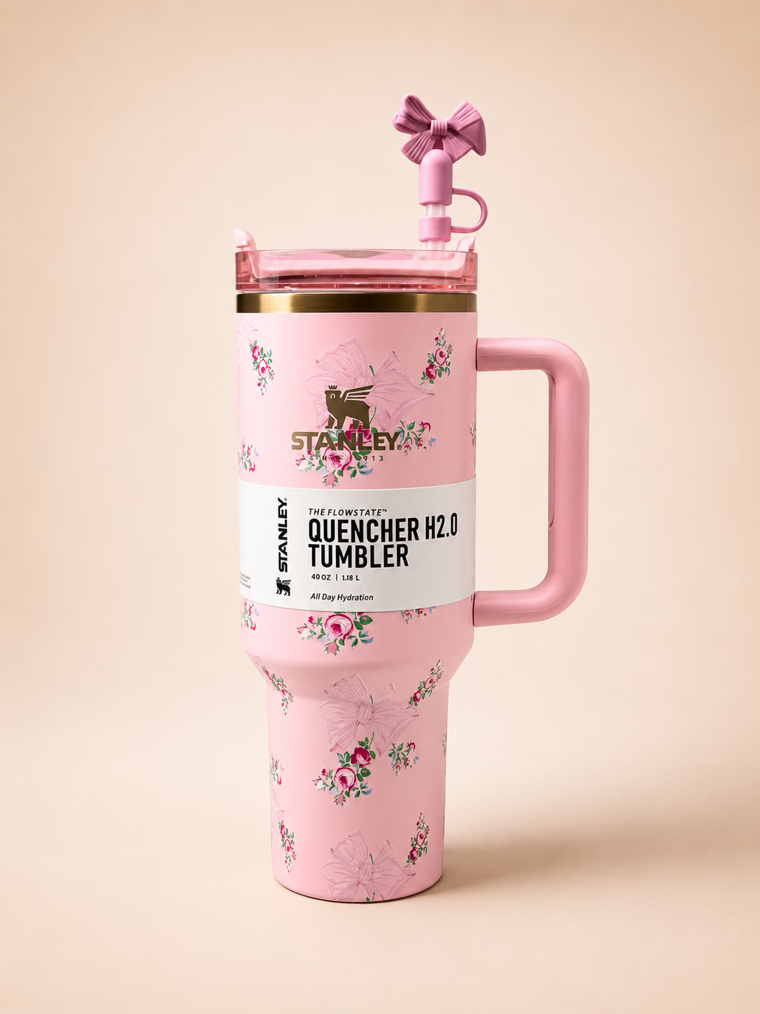 Stanley Floral Bow Tumbler Floral Pastel Pink Bow