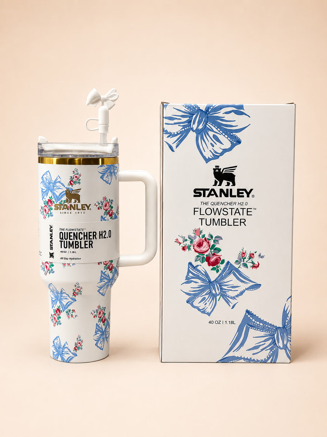 Stanley Floral Bow Tumbler Floral White Bow