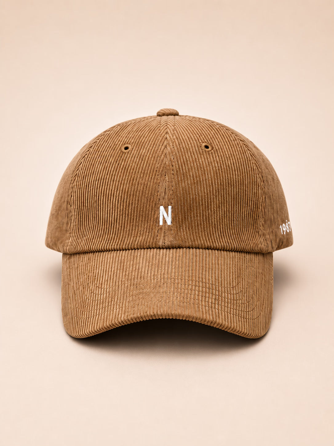 Corduroy Skin Beige Baseball Cap