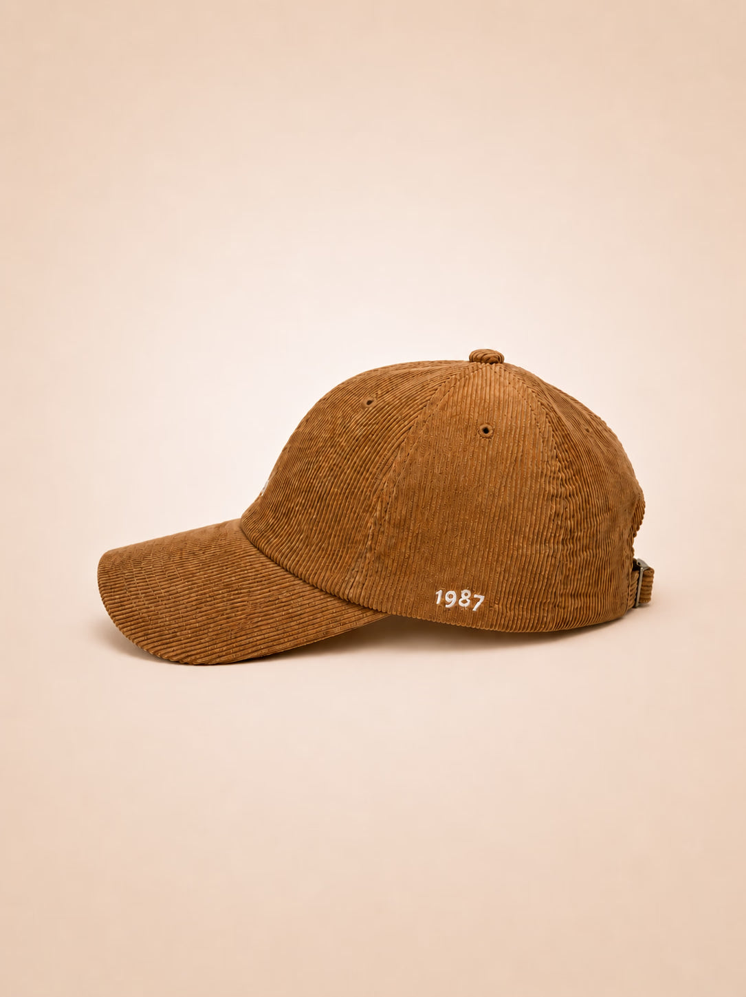 Corduroy Skin Beige Baseball Cap