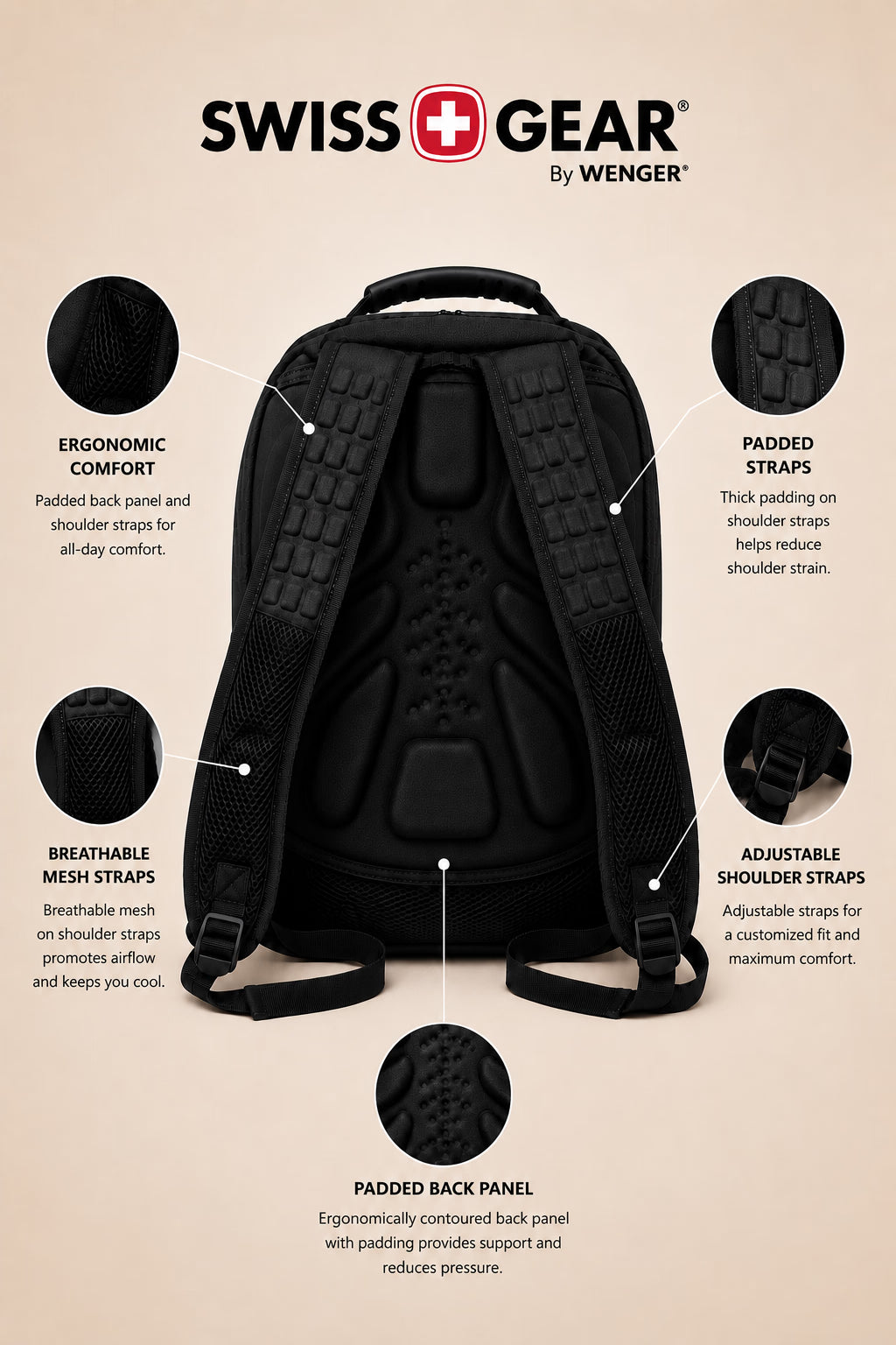 SwissGear Everyday Backpack – Black – view 9