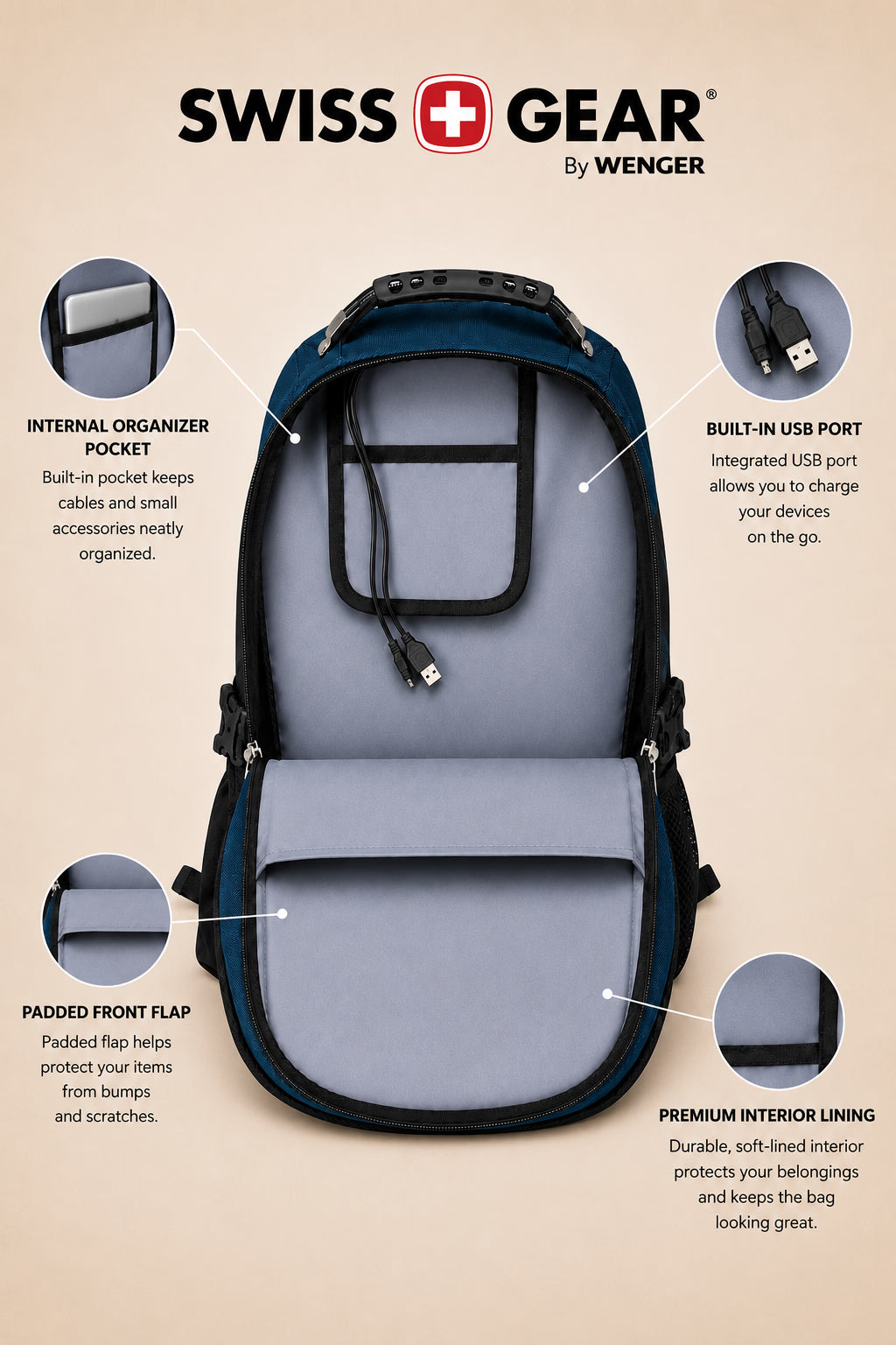 SwissGear Everyday Backpack – Blue – view 11