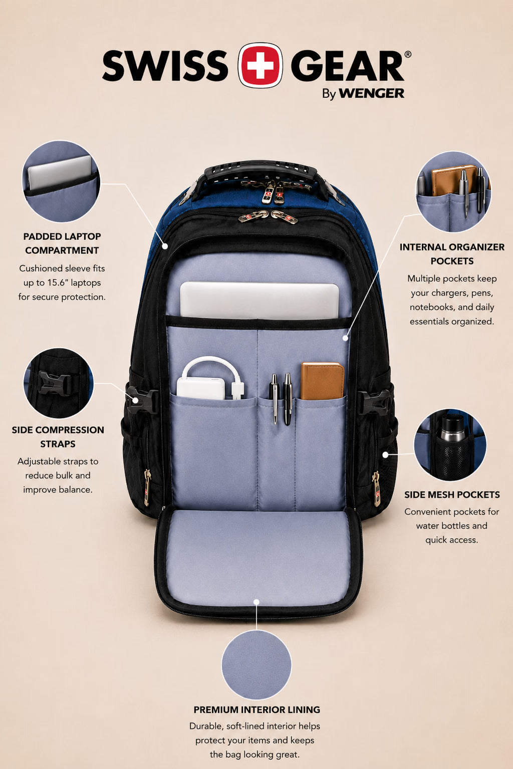 SwissGear Everyday Backpack – Blue – view 12