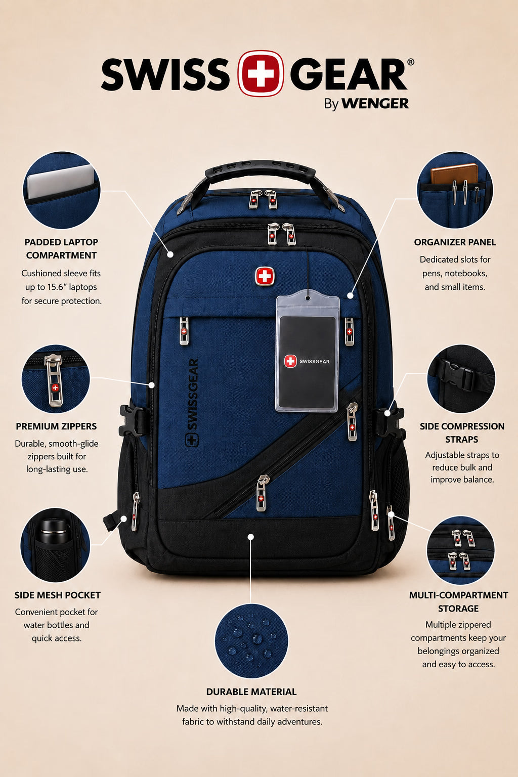 SwissGear Everyday Backpack – Blue – view 8