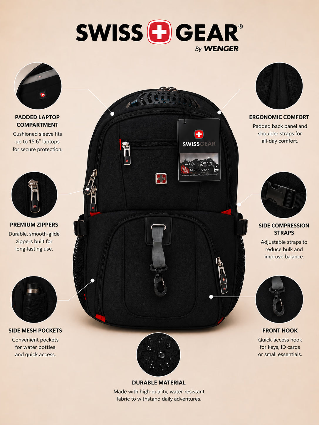 SwissGear XL Spacious Travel Backpack – view 8