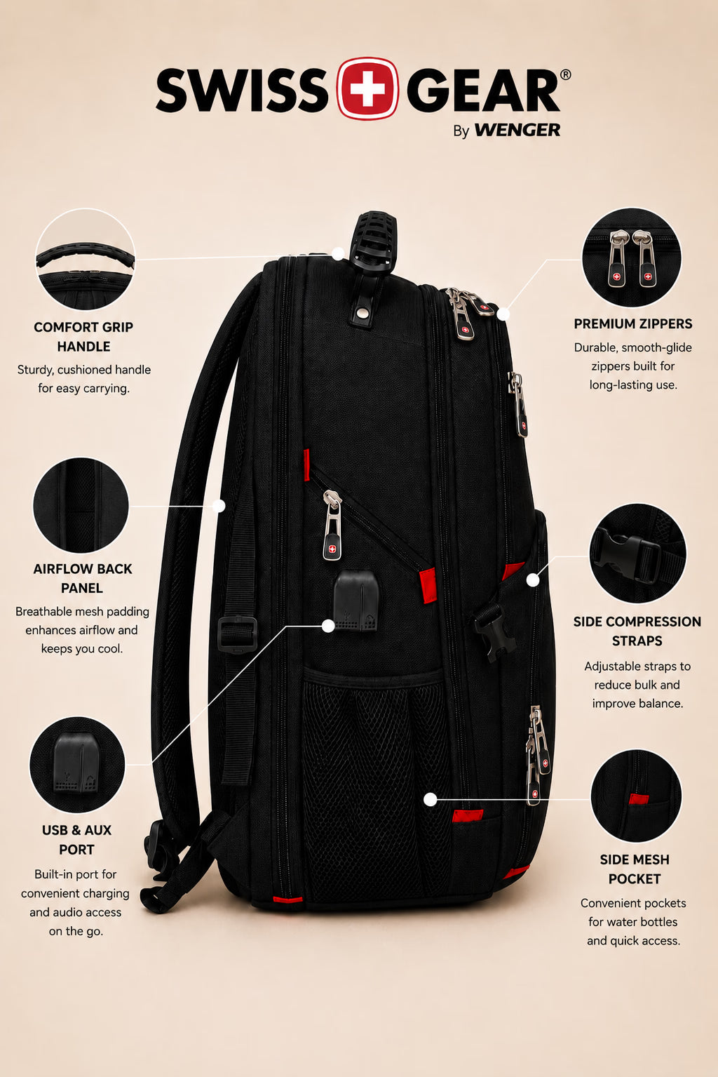 SwissGear XL Spacious Travel Backpack – view 10