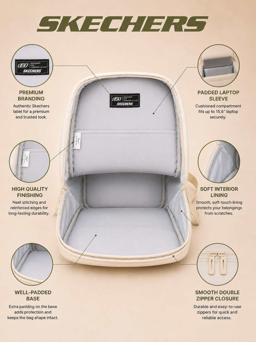 Skechers Everyday Backpack – Off White – view 9