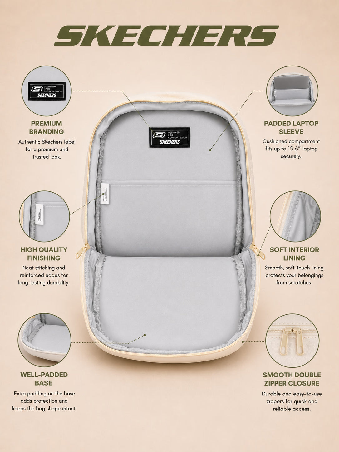 Skechers Everyday Backpack – Off White – view 10