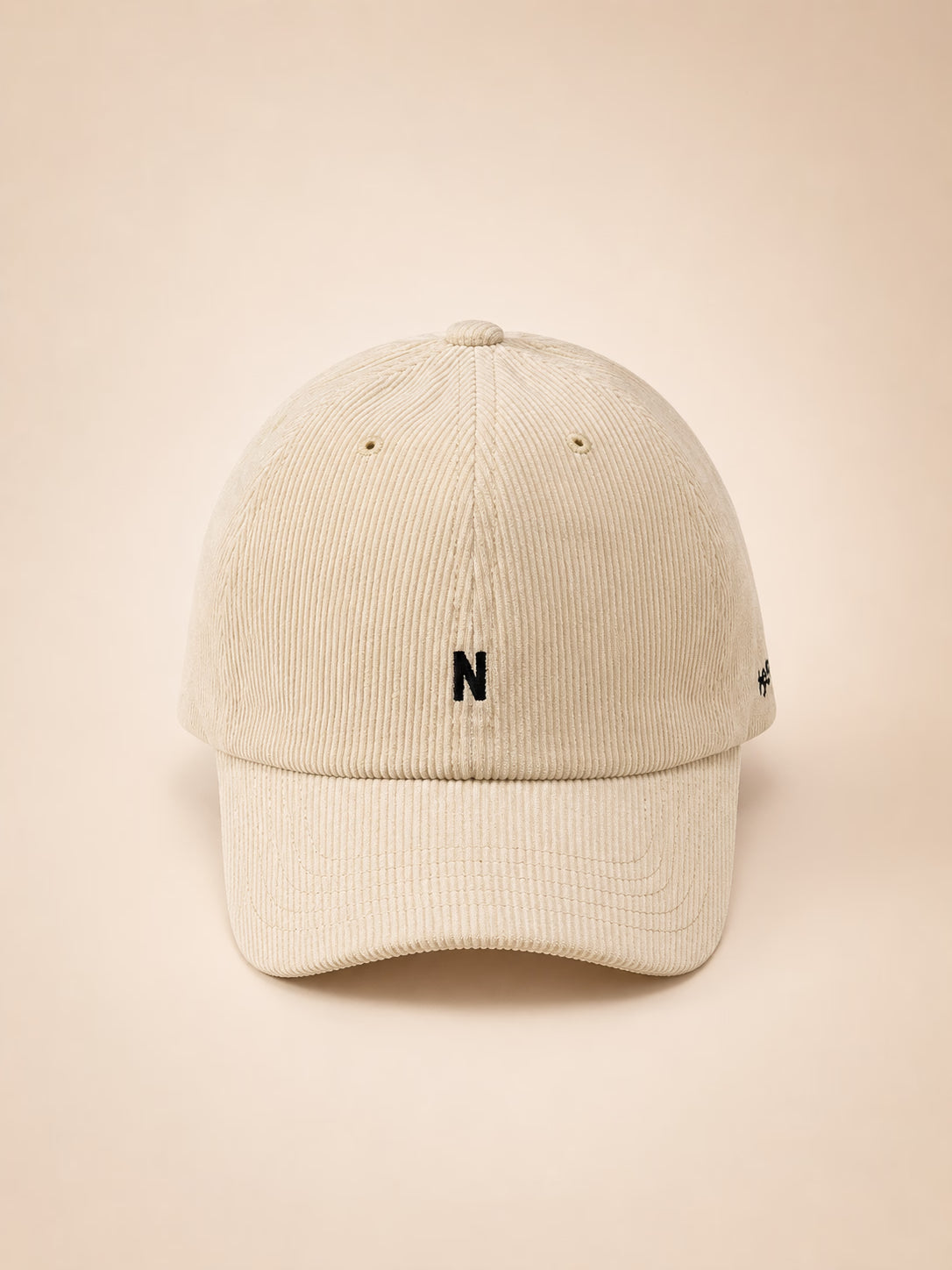 Corduroy White Baseball Cap