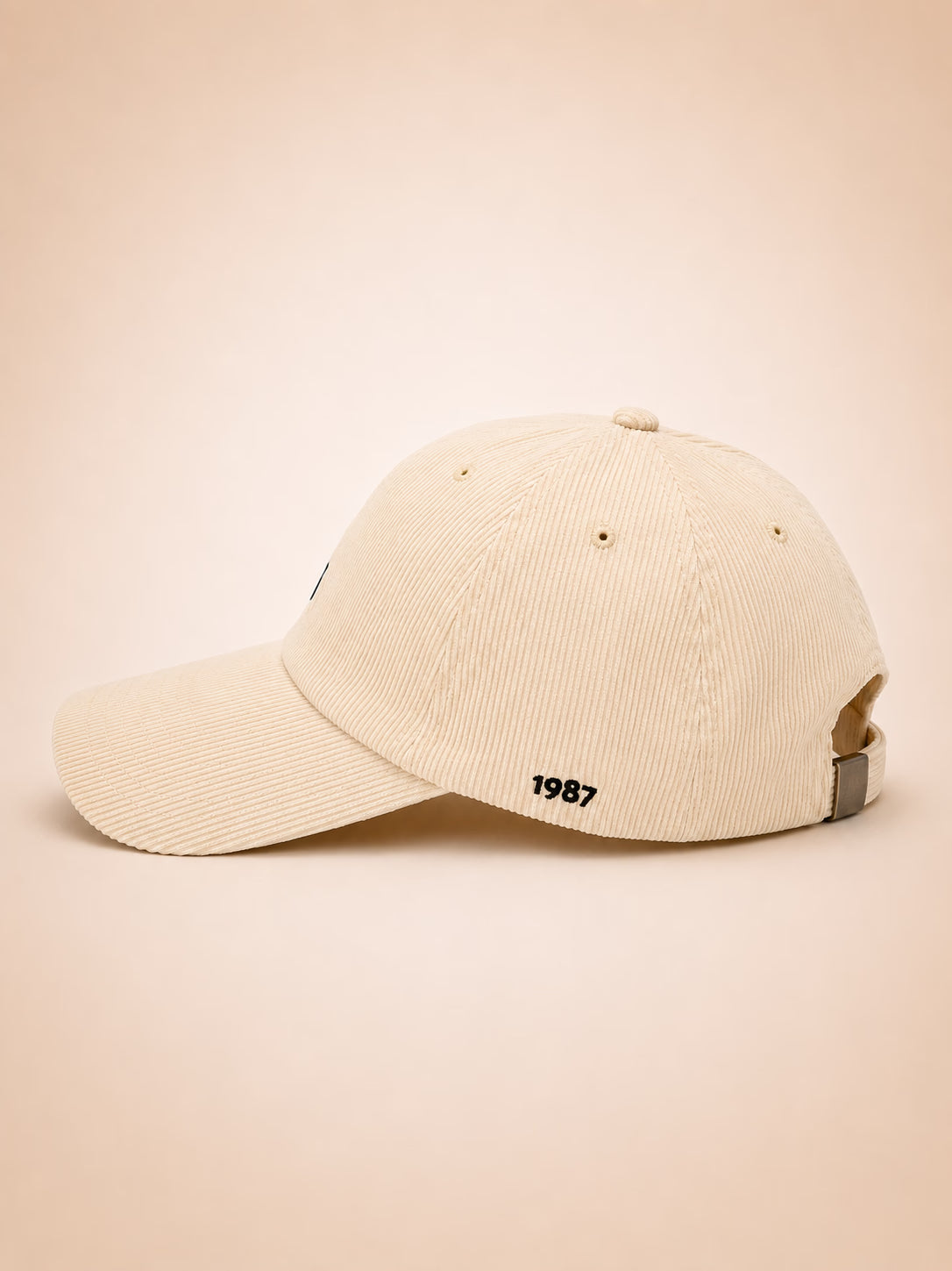 Corduroy White Baseball Cap