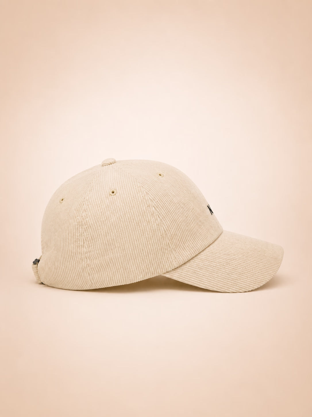 Corduroy White Baseball Cap